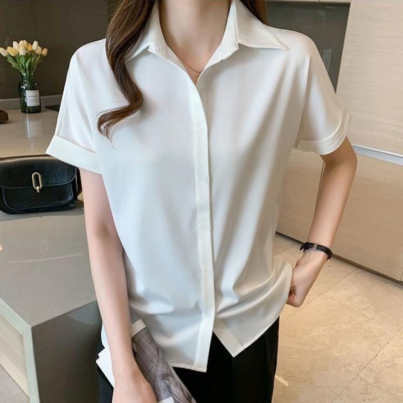 Product Introduction of Áo Sơ Mi Trắng Tay Ngắn Nữ Rymola, SơMi Ngắn Tay,Thời trang Công Sở, Somi Trắng Bigsize, Chất Vải Cotton Không Nhăn 44