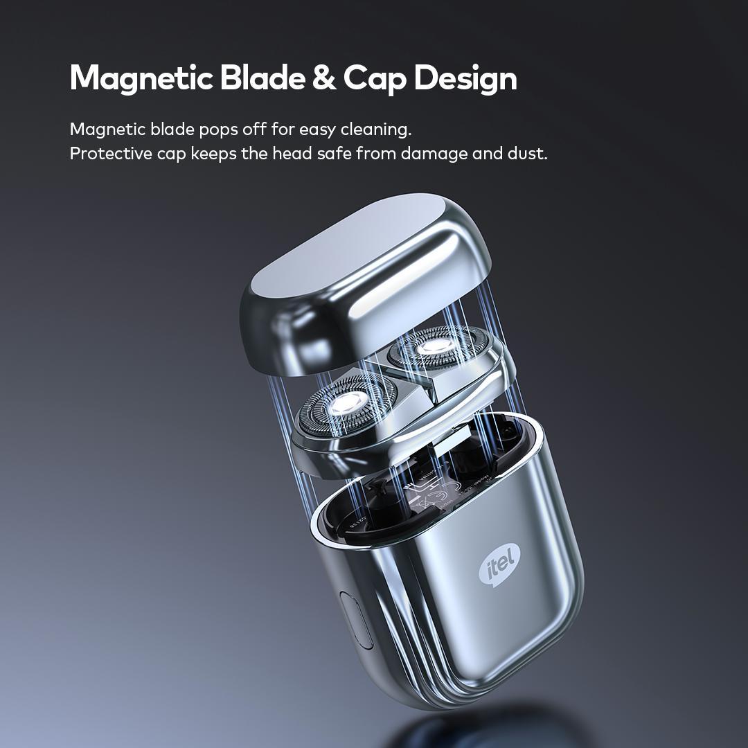 itel Classic Mini Shaver | Cukur Elektrik Mini Portable dengan Layar LED Pintar | Pisau Stainless Steel & Penutup Higienis | Desain Logam Premium | Tahan Air IPX7 | Cukuran Halus & Nyaman