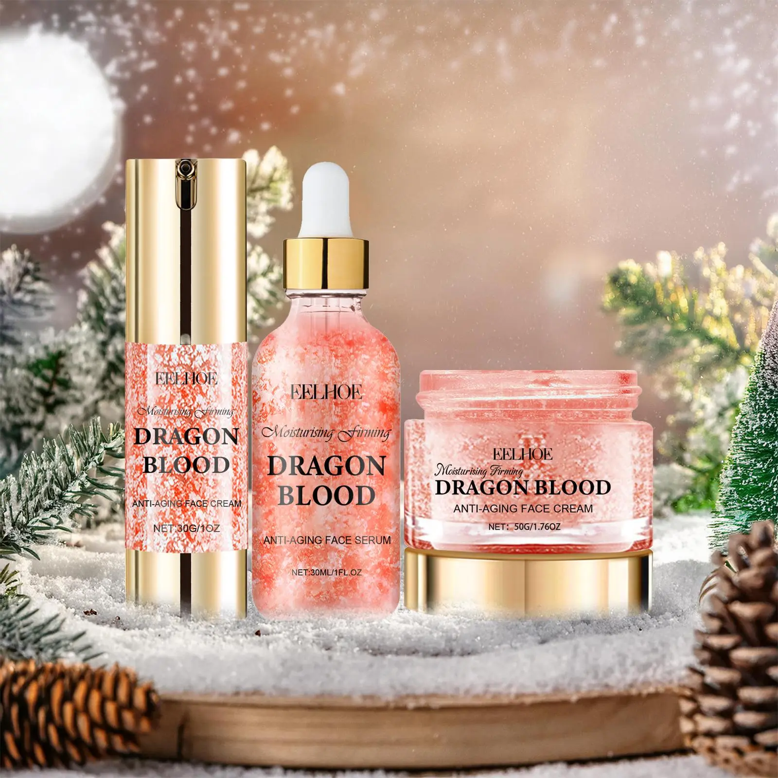 Dragon Blood Moisturizing Skin Care Kit, 3 Counts/set Hydrating Facial Cream & Serum, Face Lotion for Women & Men Daily Use, Christmas Eve Box Fillers, Skincare Products