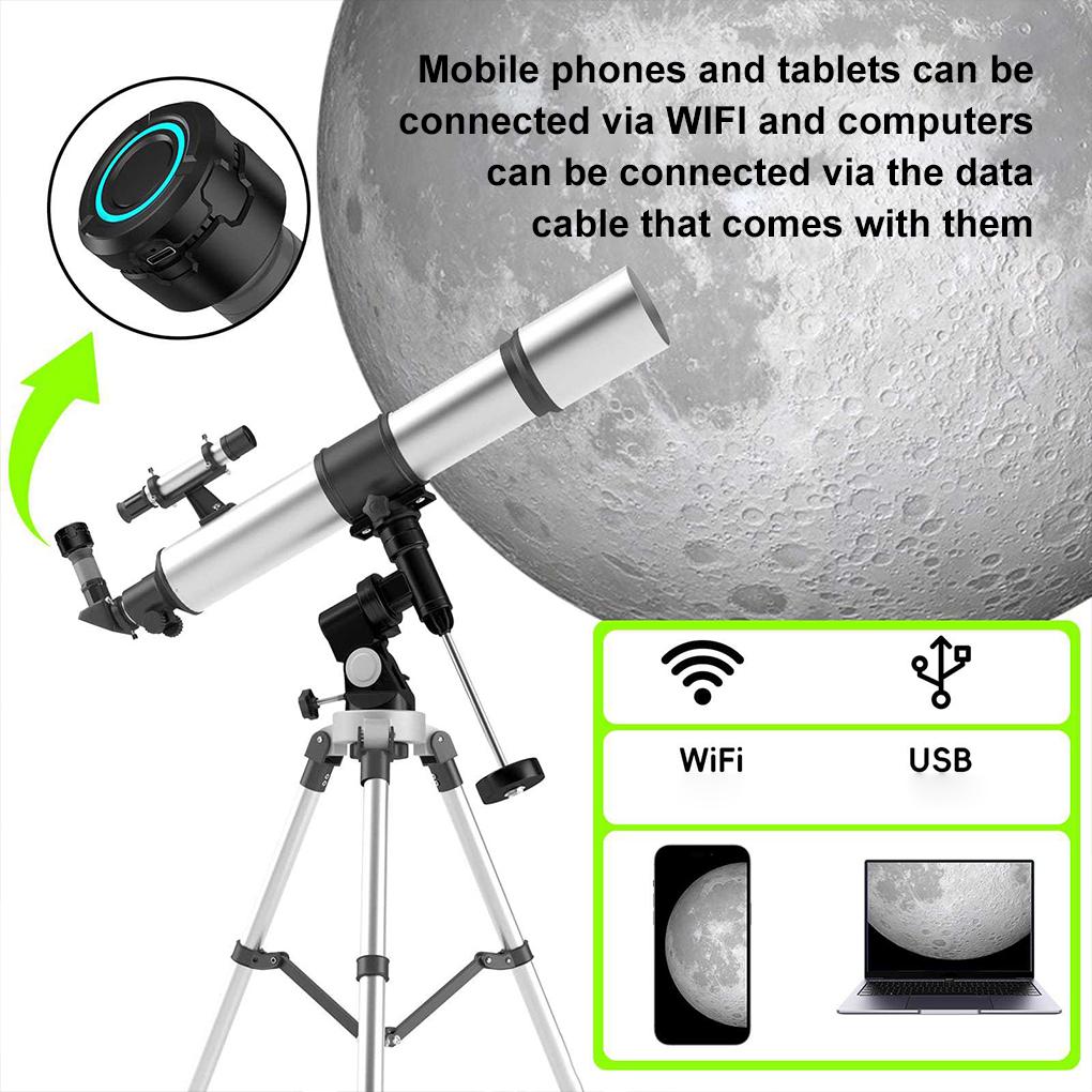 Smart Astronomical Telescope WIFI 4K HD Electronic Eyepiece 5 Megapixel Full Colour Birdwatching Mirror ABS Mobile Viewing - Image 2