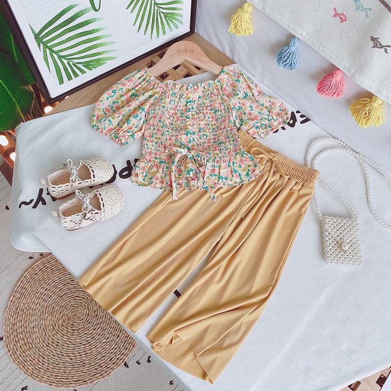 [363655] - Setelan Blouse Celana Panjang Kulot Anak Perempuan - Motif Rubber Flowers 1