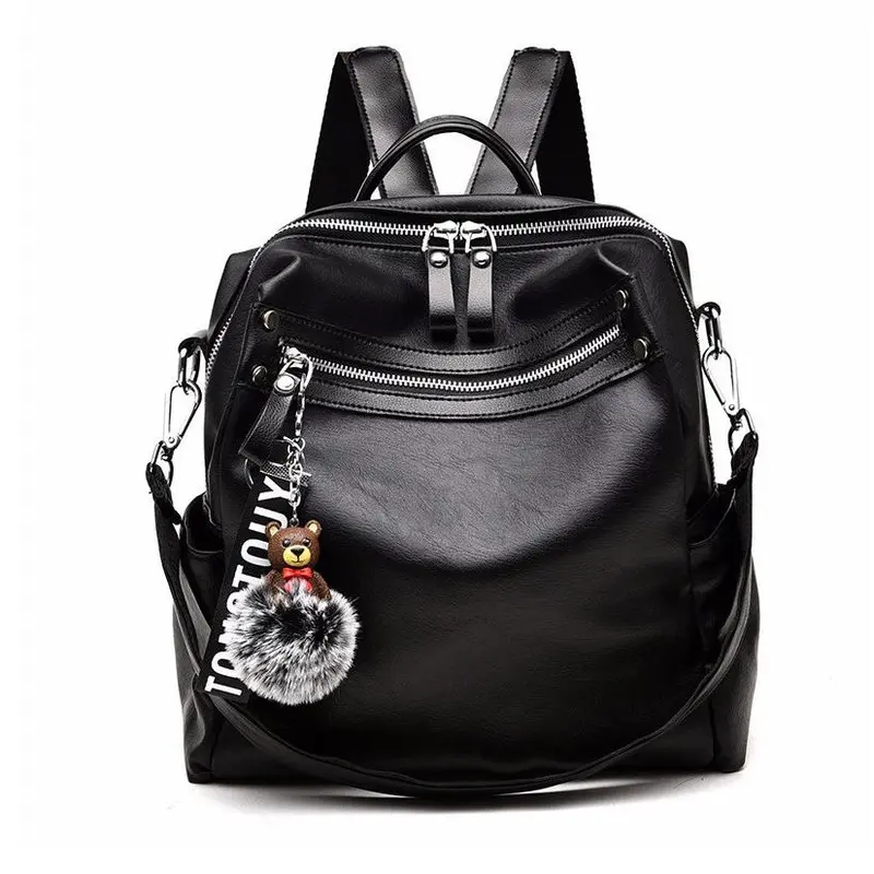 TAS RANSEL MULTIFUNGSI SYLVIE ZIPPER MARSHA Korean College Backpack BY ARISTA Hitam 0