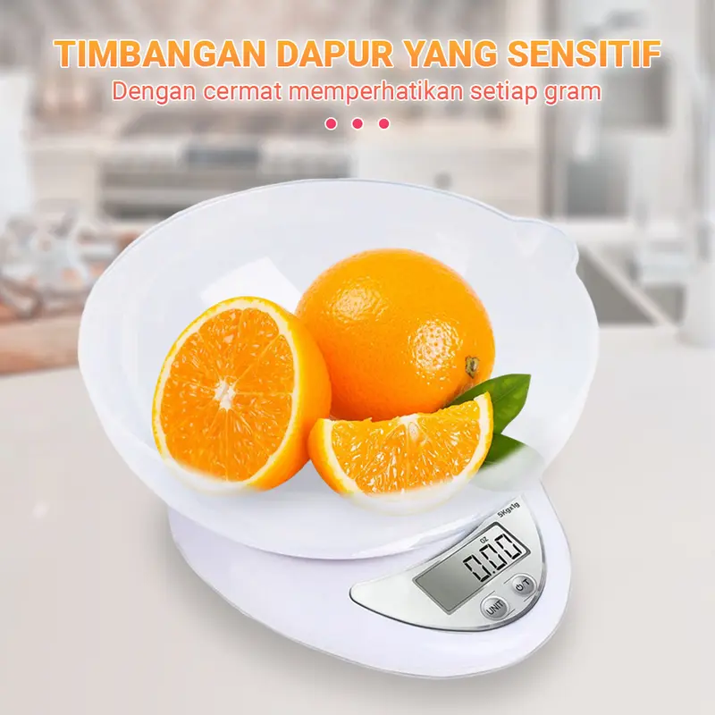 Timbangan Dapur Digital Mangkok Kue Bumbu Kitchen Scale Free Baterai!! Kitchenware 1