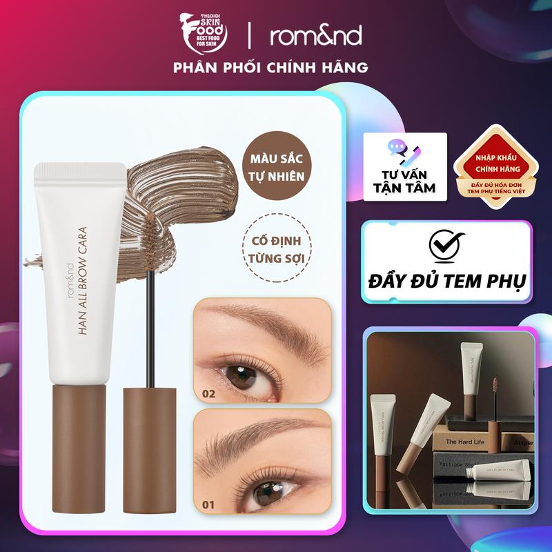 Mascara Chân Mày Trang Điểm Romand Han All Brow Cara 9g Cosmetic Mỹ Phẩm