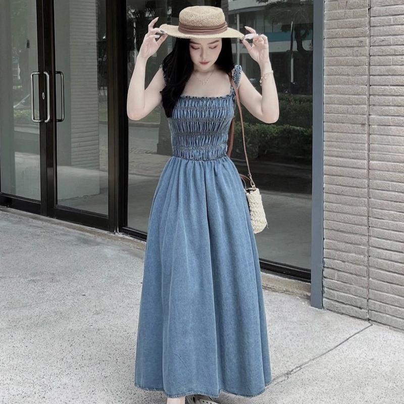 Váy bo chun hai dây hằng tống qc Nữ sát nách