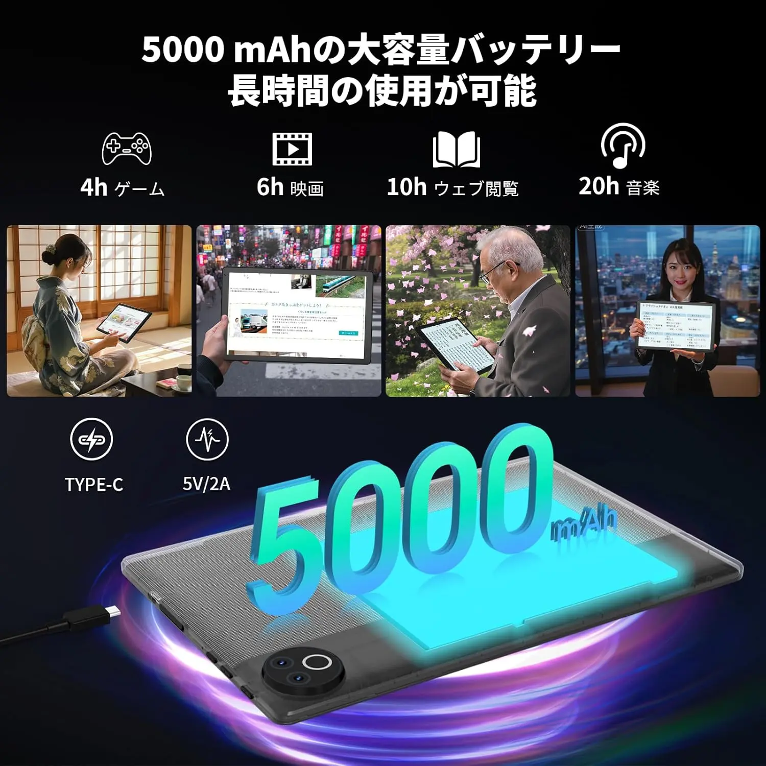 タブレット - HiGrace 10インチ Android16 Wi-Fi6モデル 1332*800 IPS