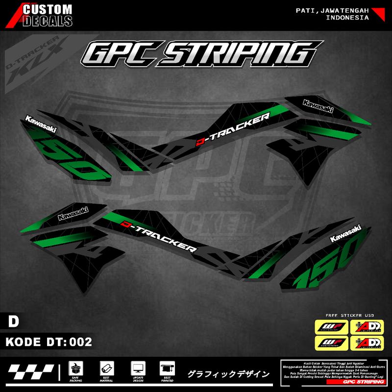 STICKER MOTOR KEREN STRIPING KAWASAKI DTRACKER150 SE Variasi Original-Sticker Variasi Kawasaki DTracker 002 3