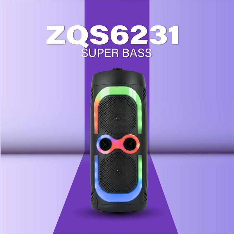 [TẶNG KÈM MICRO] Loa bluetotoh ZQS-6231-BLACK Loa Karaoke thỏa mãn đam mê ca hát, với công suất lớn, đi kèm ngoại hình cực ngầu, giải sầu khi nghe nhạc