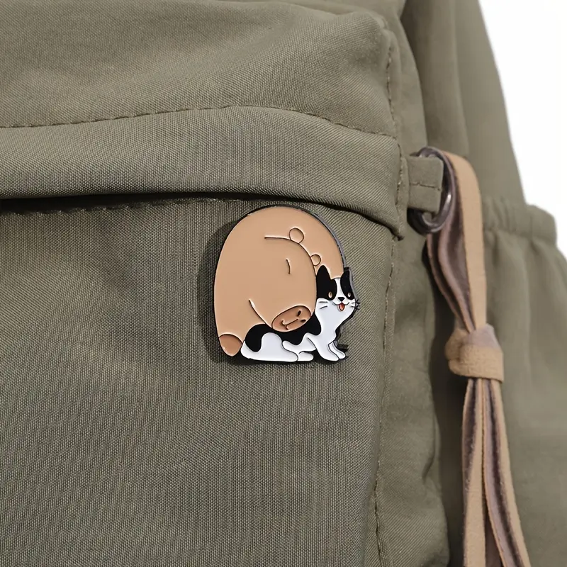 20pcs Capibala brooch set, guinea pig small animal combination brooch, metal paint badge, clothing accessories, collar pins 6
