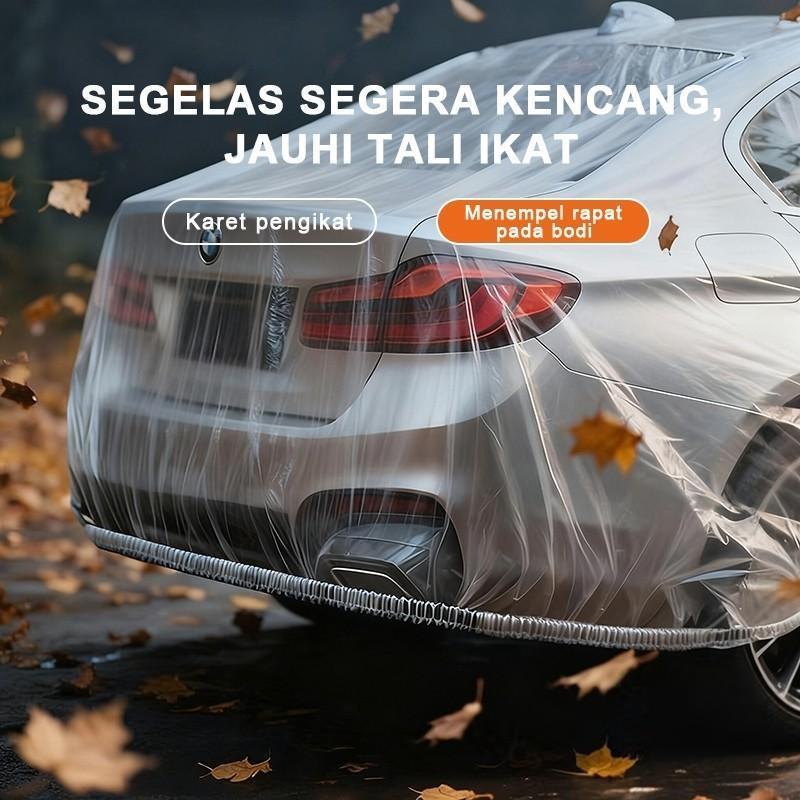 Cover Mobil Transparan Plastik Tebal Sarung Mobil Bening Anti Air Debu Selimut Mantel Pelindung Cat Cuaca Sekali Pakai Sedan SUV MPV Size L XXL