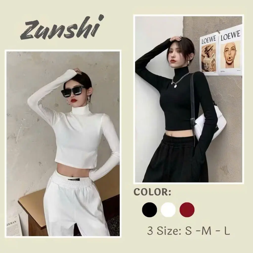 Áo giữ nhiệt croptop cổ lọ dài tay dáng basic ZUNSHI - Thời trang cá tính mùa đông - ZU23