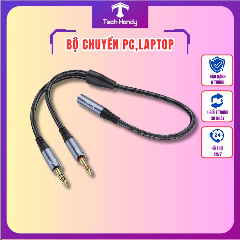 Bộ Chuyển Đổi UPA21 2in1 - 2, Cáp chia 2 đầu từ 1 giắc cắm 3.5mm của tai nghe thành 2 giắc 3.5mm hỗ trợ mic đàm thoại cho PC, Laptop Phụ Kiện Nghe Nhạc hear bass