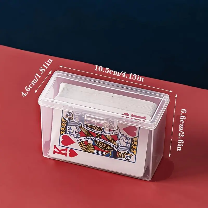 Clear Poker Storage Box, Portable Card Storage Box with Lid, Multifunctional Storage Box for Home Office 1