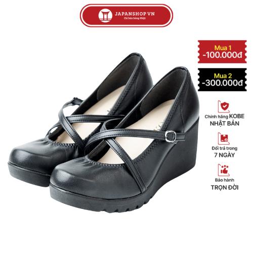 K10 Giầy da nữ đế xuồng cao cấp 7cm Kosu KS-23608 giày công sở dáng sang mang nhẹ khử mùi chính hãng Nhật Bản