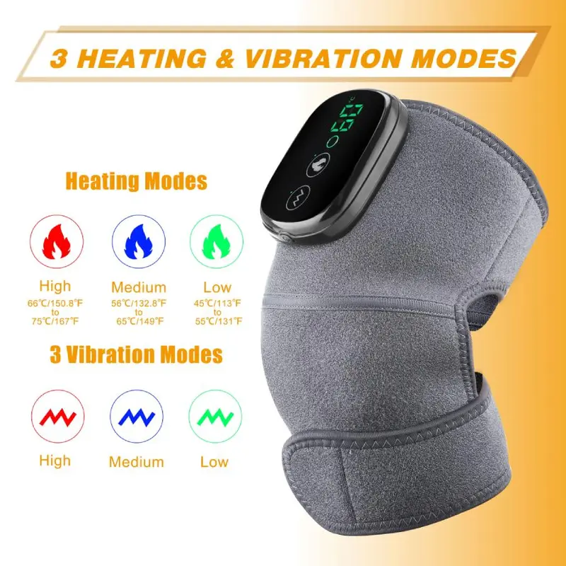 Heated Vibration Knee Massager, Adjustable Electric Knee Massager, Muscle Relaxation Heated Massage Equipment, Stocking Fillers Gift 2