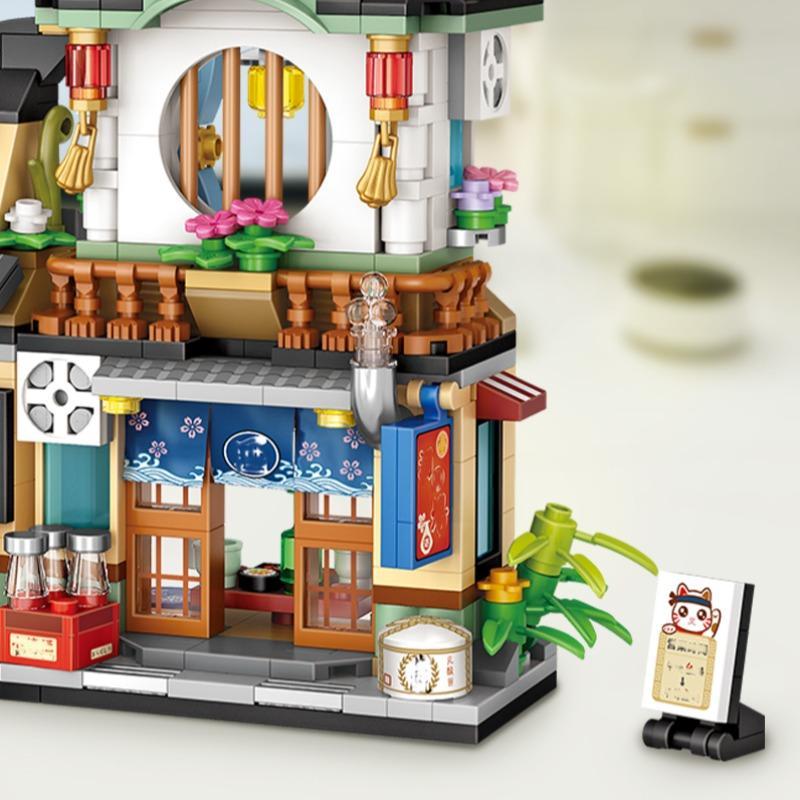 789pcs/set Japanese Restaurant Building Blocks Set, Creative DIY Building Blocks Toy For Kids 6