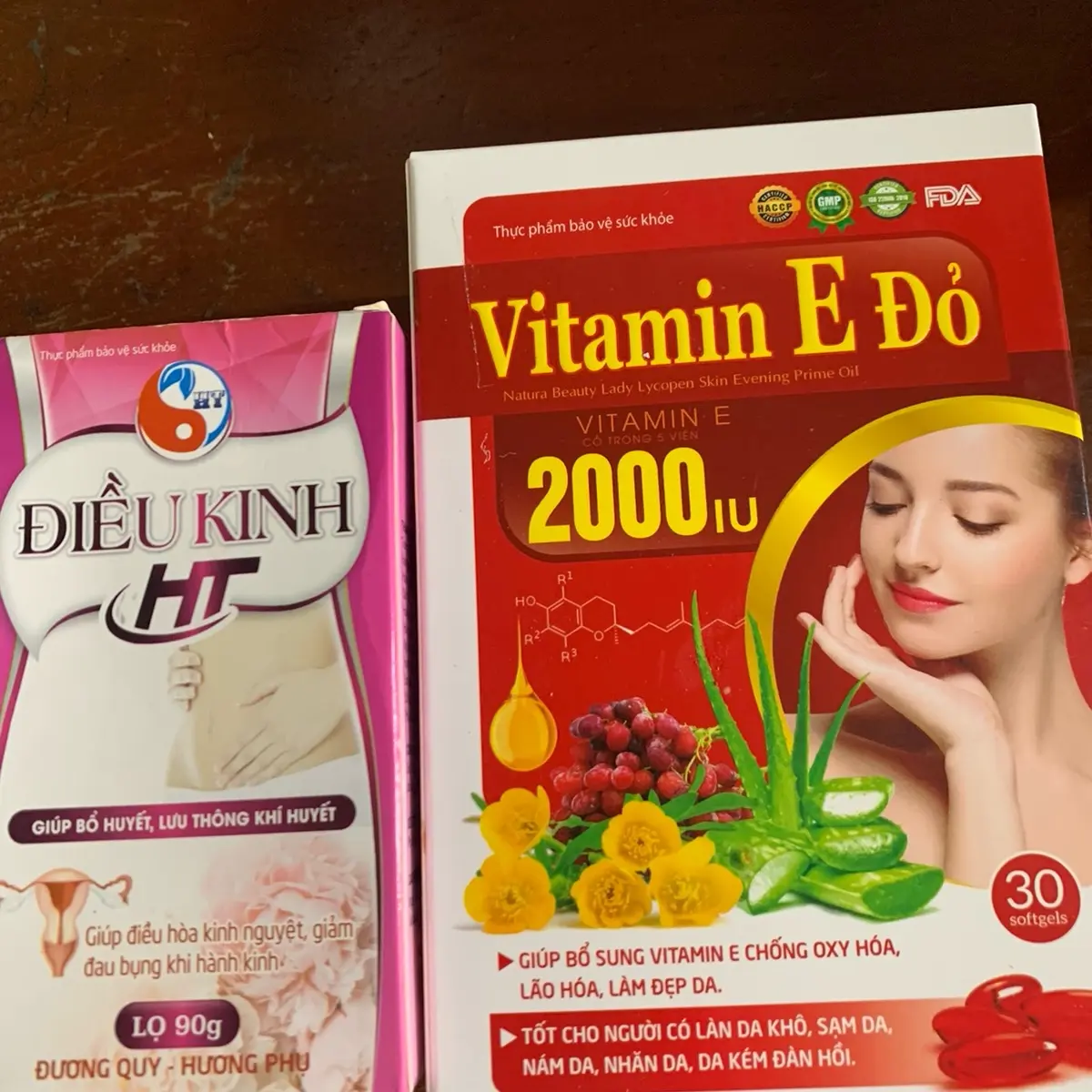Thực phẩm bổ sung sức khoẻ VIÊN UỐNG ĐIỀU KINH HT+ VITAMINE ĐỎ 2000iu