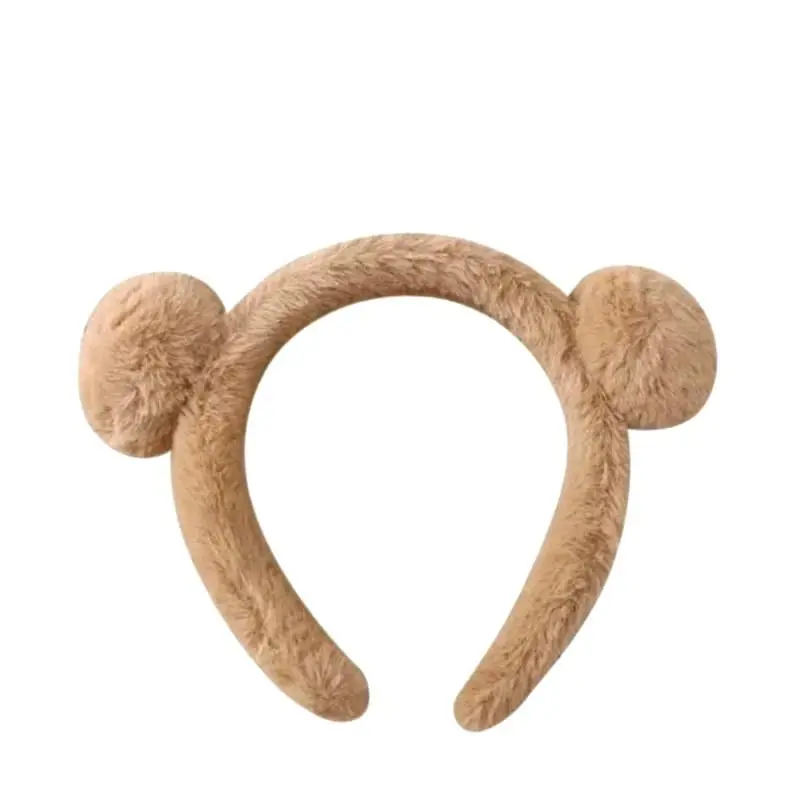 Bando Pompom Bando Bulu Korea Bando telinga Beruang Bahan Halus Lembut Aksesoris Headbands 7