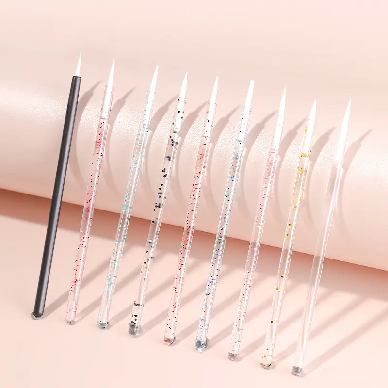 50 PCs Hooded Disposable Eyeliner Painting Creamy Eyeliner Fine Brush Coated Mascara Brush Portable Lip Liner Makeup Tools Cosmetic Ultra Thin Foundation Blending Brush Complete Makeup Brush Set