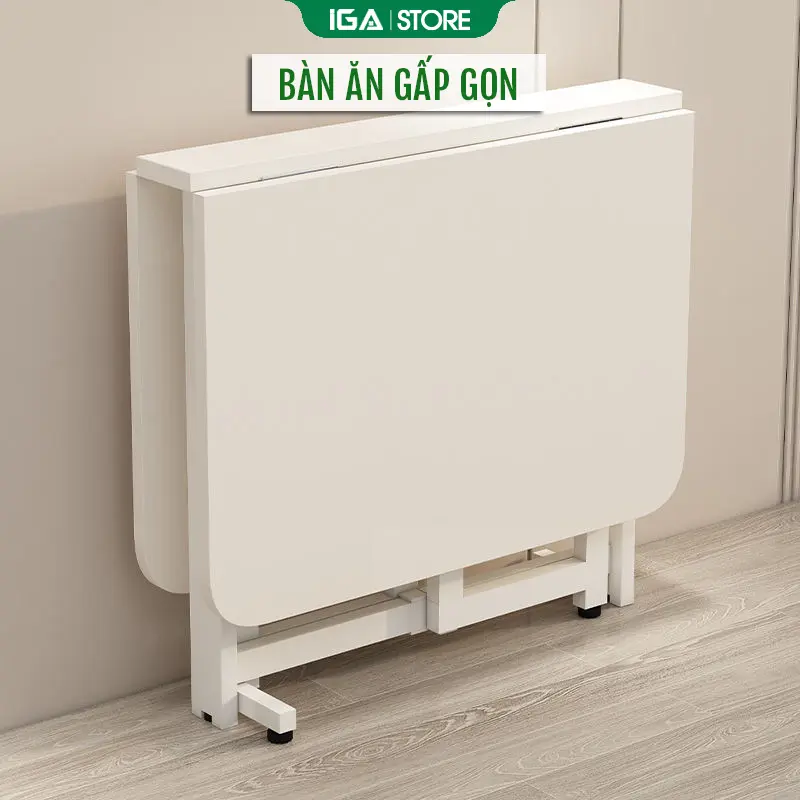 Bàn ăn gấp gọn thông minh thiết kế khung thép sơn tĩnh điện hiện đại thương hiệu IGA - GM202