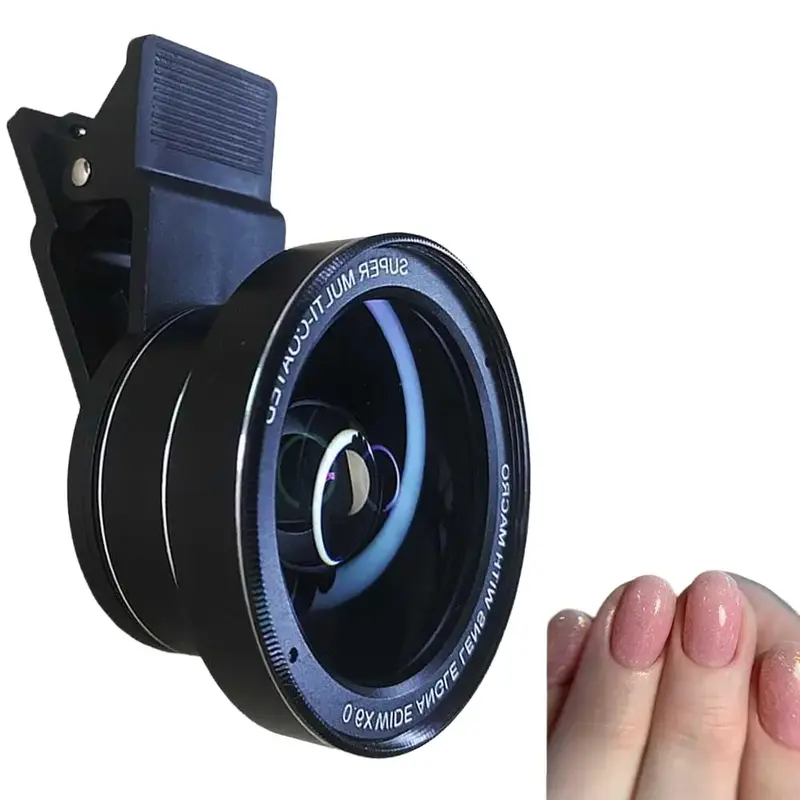lensa Kamera HP 2 in 1 Wide Angle 0.6X Macro 15X lensa Kamera HD Makro Universal untuk Ponsel iPhone Android lens aksesoris 0