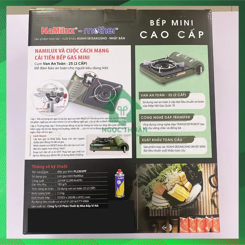 [Chính hãng] Bếp ga du lịch Namilux dòng cao cấp, chống nổ, van an toàn 2 cấp, sơn tĩnh điện  PL2302PF bếpga 4