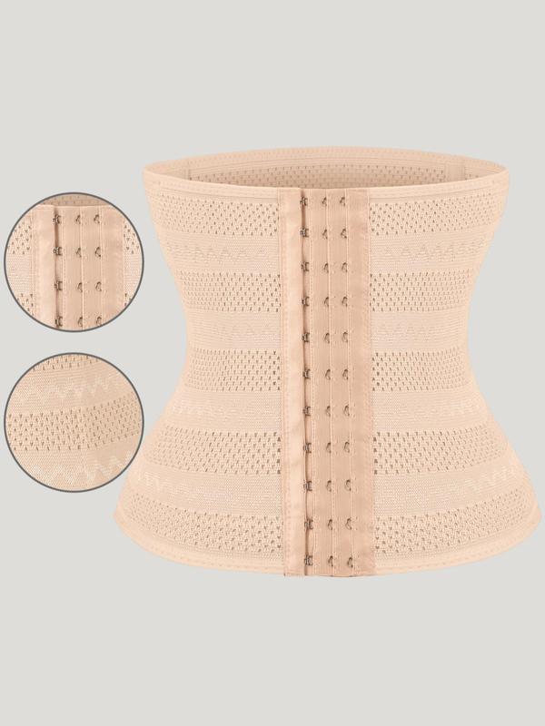 Women's Solid Color Waist Trainer, Summer Wear 2024, Comfort Tummy Control Adjustable Hooks Waist Cincher for Women, Belly Slimmer Shaper for Daily Wear, Summer Wear, Waist Trainer, Shapewear Tummy Control 4