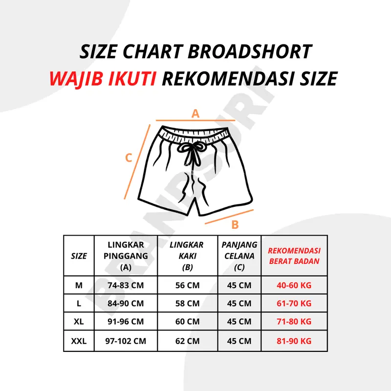 Foto Boardshort Celana Pendek Pria, Katun Twill Premium Pinggang Karet (BRANDSURF) Size M-L-XL-XXLthumb2