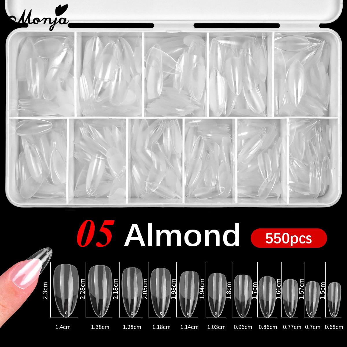 Monja 550Pcs Kuku Palsu Matte Extension Tips Frosted Coffin Almond Oval Square Soft Gel Tips Acrylic Manikur Buatan dengan 6 Bentuk Kuku Monja 550Pcs Kuku Palsu Matte Extension Tips Frosted Coffin Almond Oval Square Soft Gel Tips Acrylic Manikur Buatan dengan 6 Bentuk Kuku