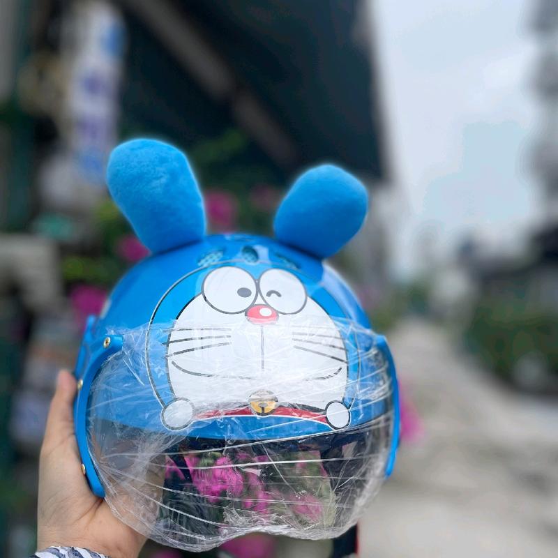 Nón bảo hiểm đồ rê mon màu xanh biển cho bé từ 2 đến 7 tuổi 0