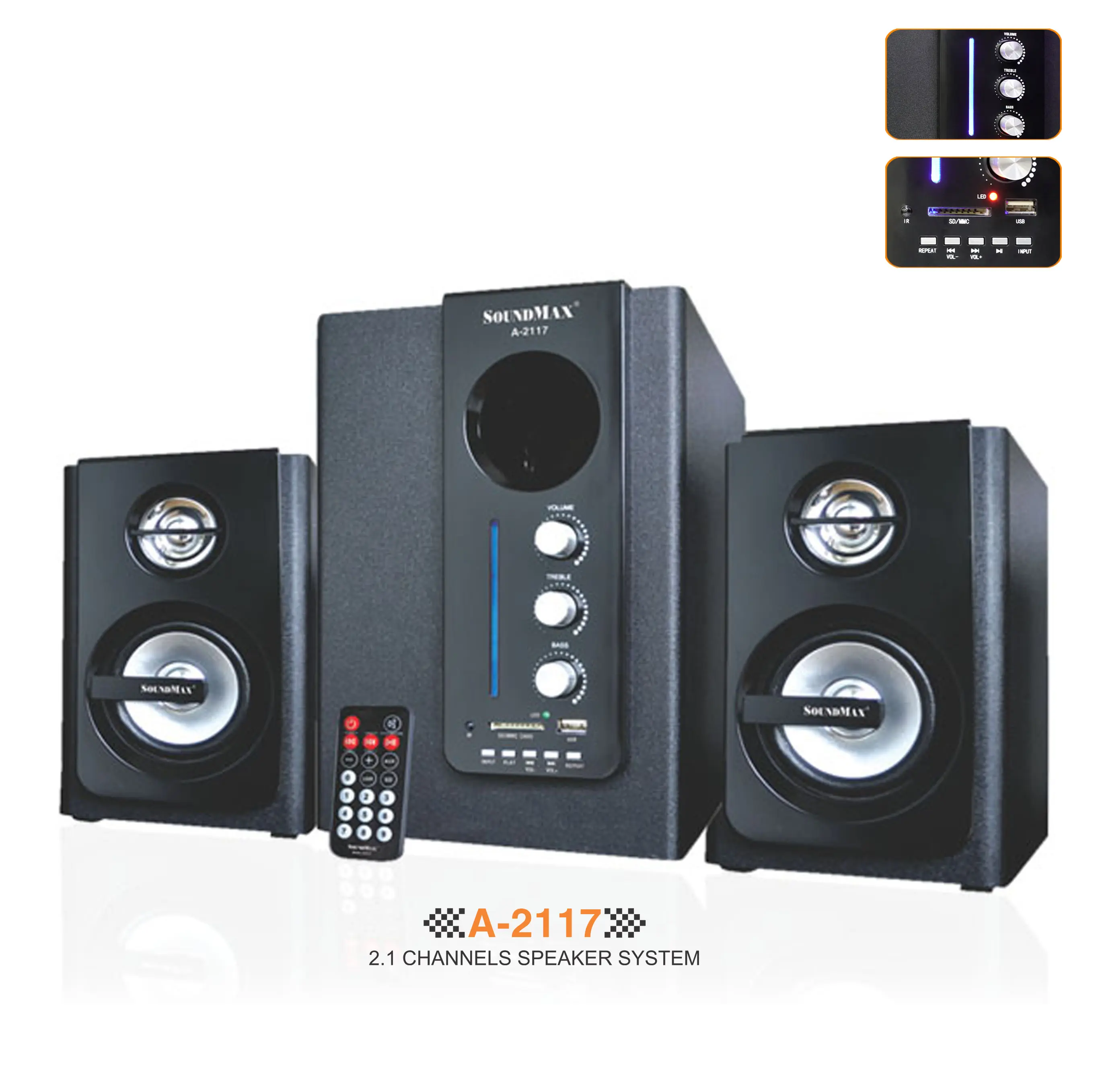 Loa Vi Tính SoundMax A-2117 - 2.1 / loa qua sử dụng còn đẹp  / bảo hành 6th / bluetooth + usb + thẻ nhớ