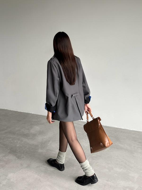 Áo blazer tay dài form rộng thiết kế dộn vai may 2 lớp dày dặn | SOMS |  OLLIN BLAZER 6