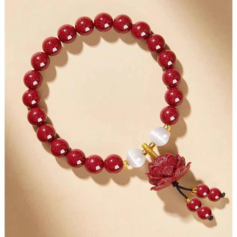 Vòng Tay Chu Sa, Tự Nhiên Chính Hãng, Vòng Tay Cát Vàng Tím, Dành Cho Nam Và Nữ, Thu Hút Tài Lộc, Vòng Tay May Mắn 5