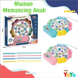 TokoYoyo Mainan Pancing Ikan Magnet Putar Besar Fishing Mainan Anak Bayi Edukasi Pancingan Melatih Kesabaran 1 2 3 4 tahun Toys