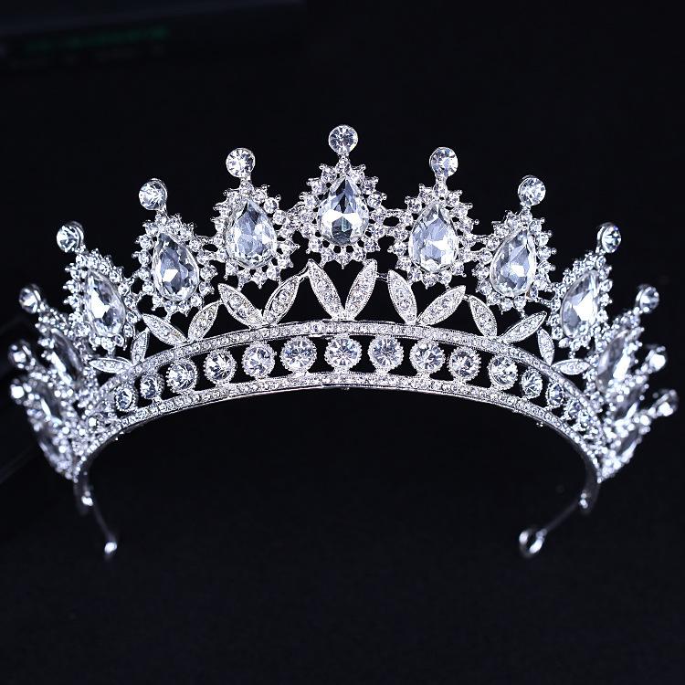 Product Introduction of Diverse Silver Gold Color Crystal Crowns Bride tiara Fashion Queen For Wedding Crown Headpiece Wedding Hair Jewelry Accessories 8