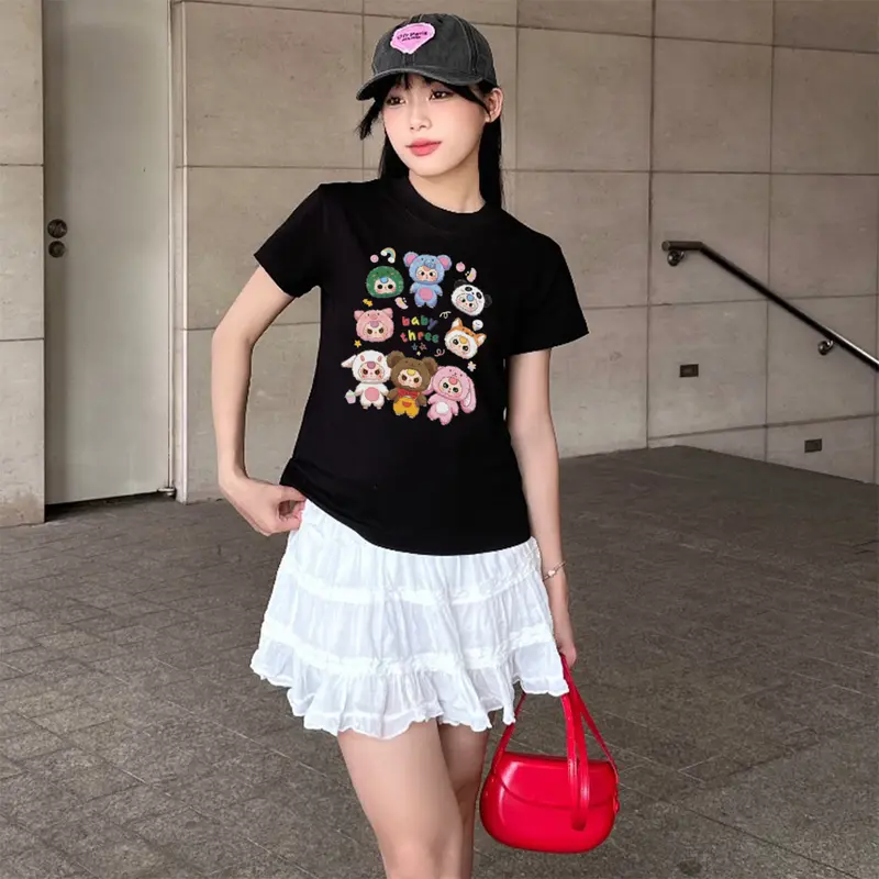 Áo Thun Baby Tee Tay Ngắn PINKSTORE29 Cổ Tròn In Hình Icon Baby Three A52012 7