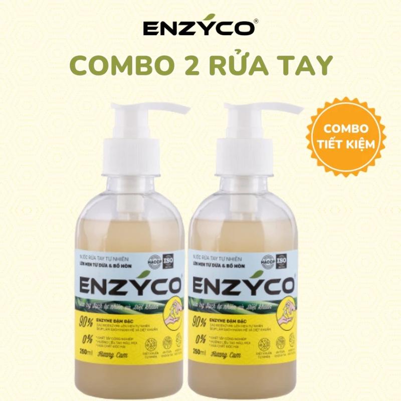 Combo làm sạch 2 Chai Nước Rửa Tay Sinh Học ENZYCO 90% Enzyme Từ Dứa Và Bồ Hòn 250ML   Làm Sạch Tự Nhiên, An Toàn Sức Khỏe - nuoc ruatay an toàn cho chị em Làm Nail