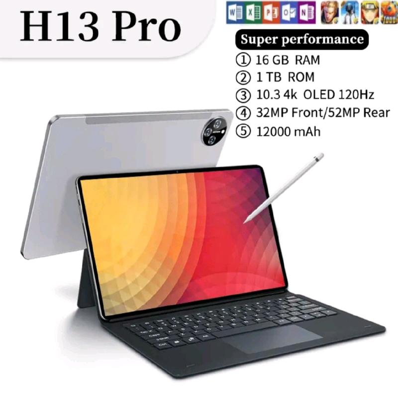 Máy tính bảng H13 pro, màn hình 10.3 inch, Ram 16G + Rom 1tb[tặng bàn phím, bao da, 8 món phụ kiện] Chơi game, giải trí, văn phòng... chạy hệ điều hành Android,