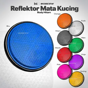 LAMPU MATA KUCING REFLEKTOR CAHAYA PEMANTUL BAHAN PLASTIK UNIVERSAL 6 WARNA MERAH BIRU HIJAU KUNING PUTIH HITAM BISA UNTUK SEPEDA MOTOR MOBIL PNP