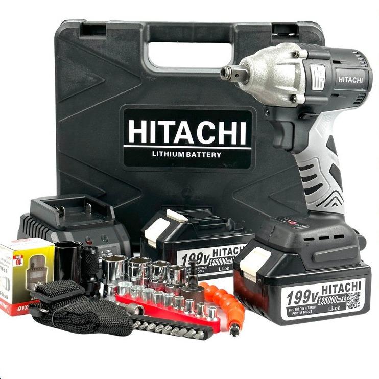 Máy siết Bulong Hitachi Bộ 2 Pin động cơ từ Mở ốc, khoan tưởng , bắn vít , bắn tôn...