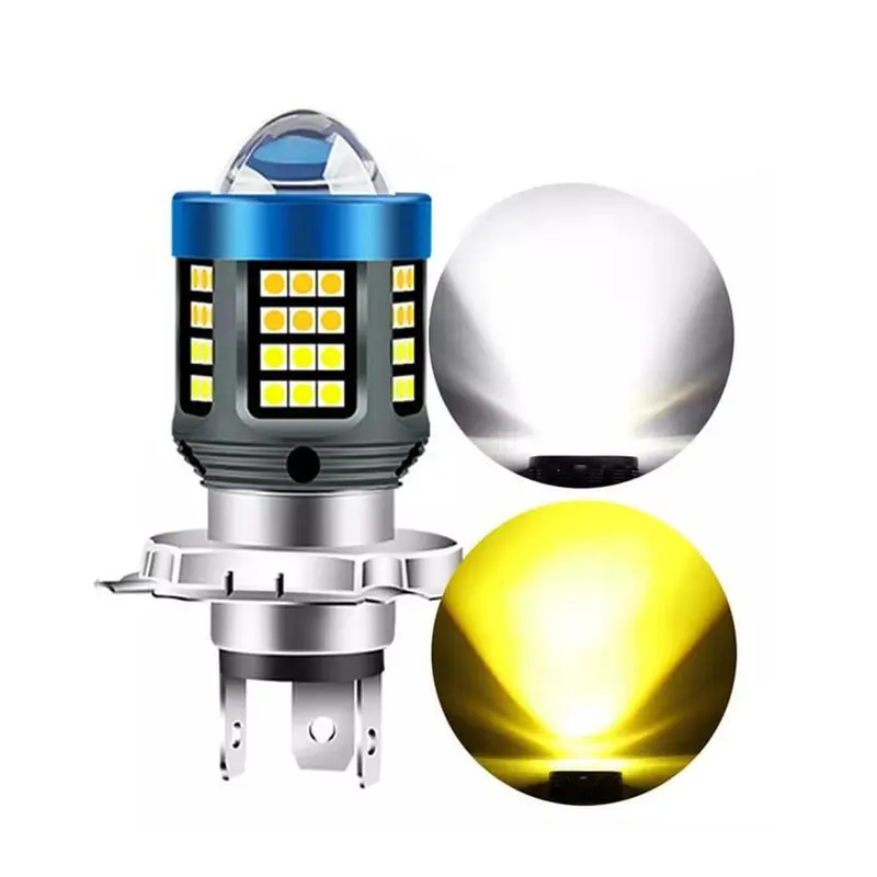 Đèn pha led ánh sáng vòm cót trắng pha vàng chân H4 dùng Yamaha PG 1 2