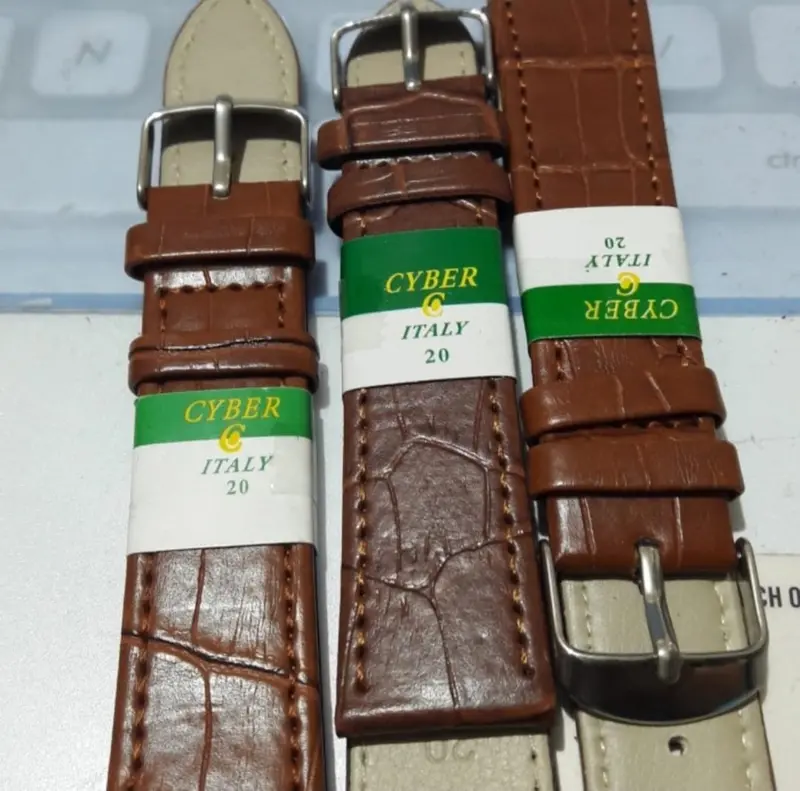 TALI STRAP JAM TANGAN KULIT UKURAN 20mm / 22mm Coklat Hitam 6