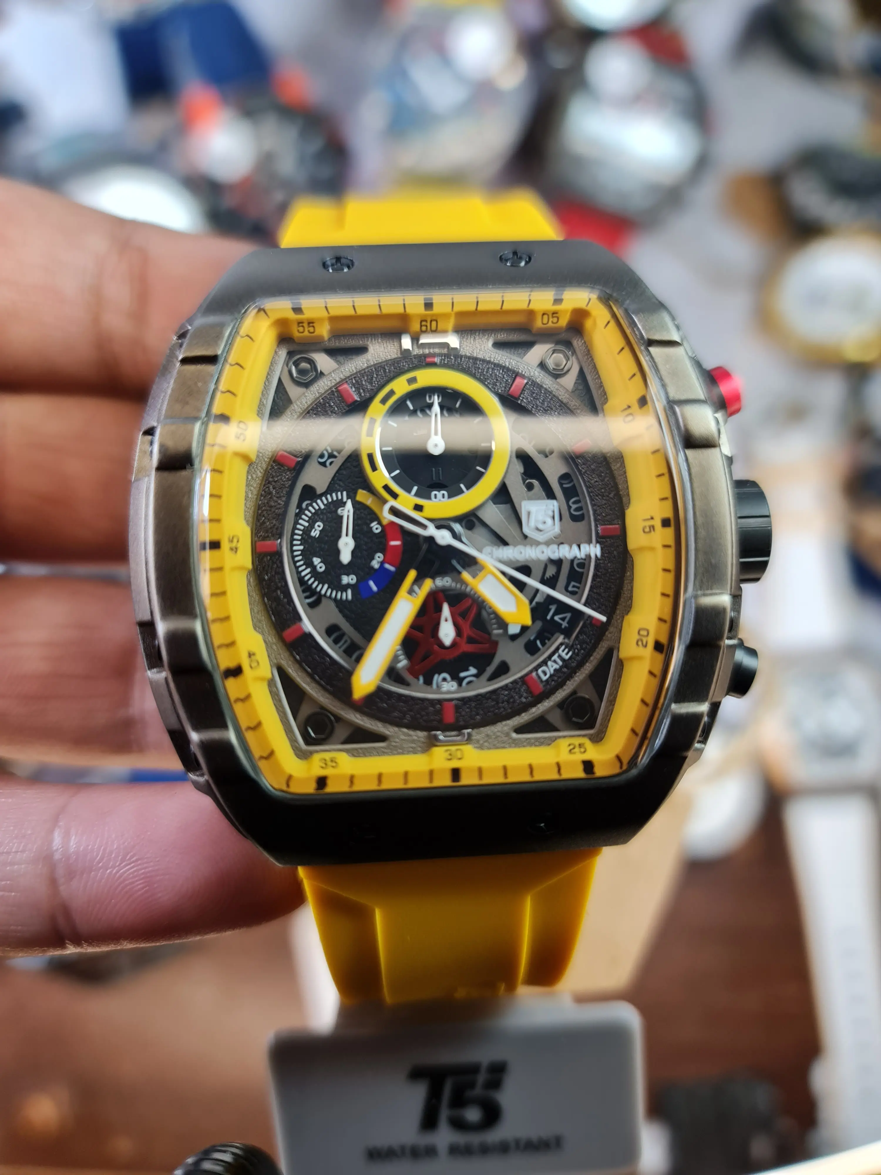 TimelessCorp - Jam Tangan Pria T5 H 3905G Original Stopwatch Watches