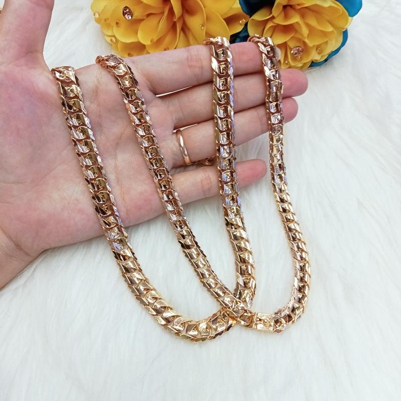 Dây Chuyền Đồng Đỏ Khoen Lật Trơn Khóa Hộp Màu Vàng Miền Tây 750