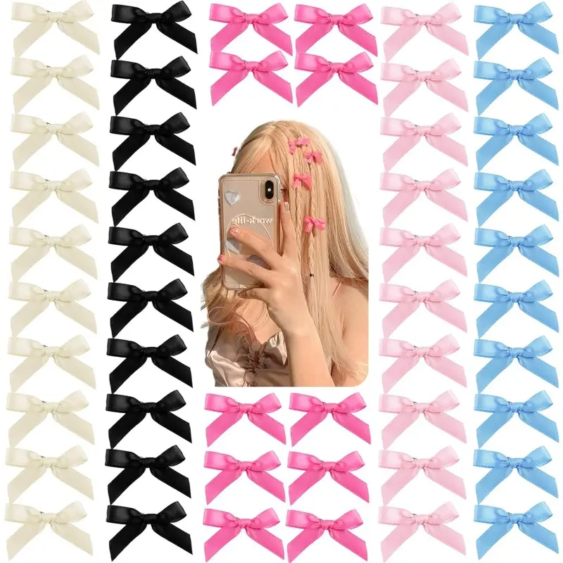 Ribbon Bowknot Hair Clip - Sweet Girl Cute Barrettes Bobby Pin coquette hair bow hairpin hawaiian hairclip