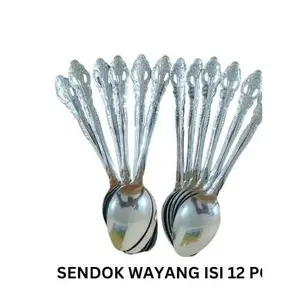 PROMO Sendok Makan Motif Ukiran Bunga Isi 12 Sendok Bunga Stainless Tebal Anti Karat Berkualitas