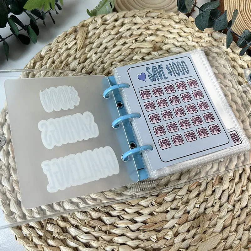Sách Thử Thách Tiết Kiệm, Sổ Đóng Tiền, Cầm Tay Mini, Tiết Kiệm £ 1000, Sổ Tay Lá Rời, Sách Lưu Trữ Ngân Sách Tiền Mặt 1