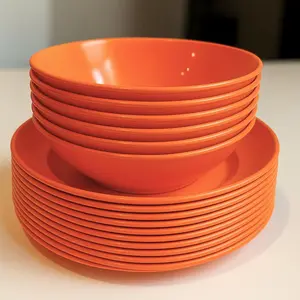 PROMO 12 PCS PIRING MANGKOK PLASTIK TEBAL MIE SOTO RAMEN BAKSO JEPANG SET