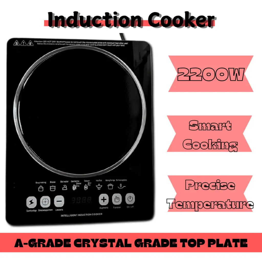 Electric Induction Cooker Single Stove - 2200W Multi-function Smart ...