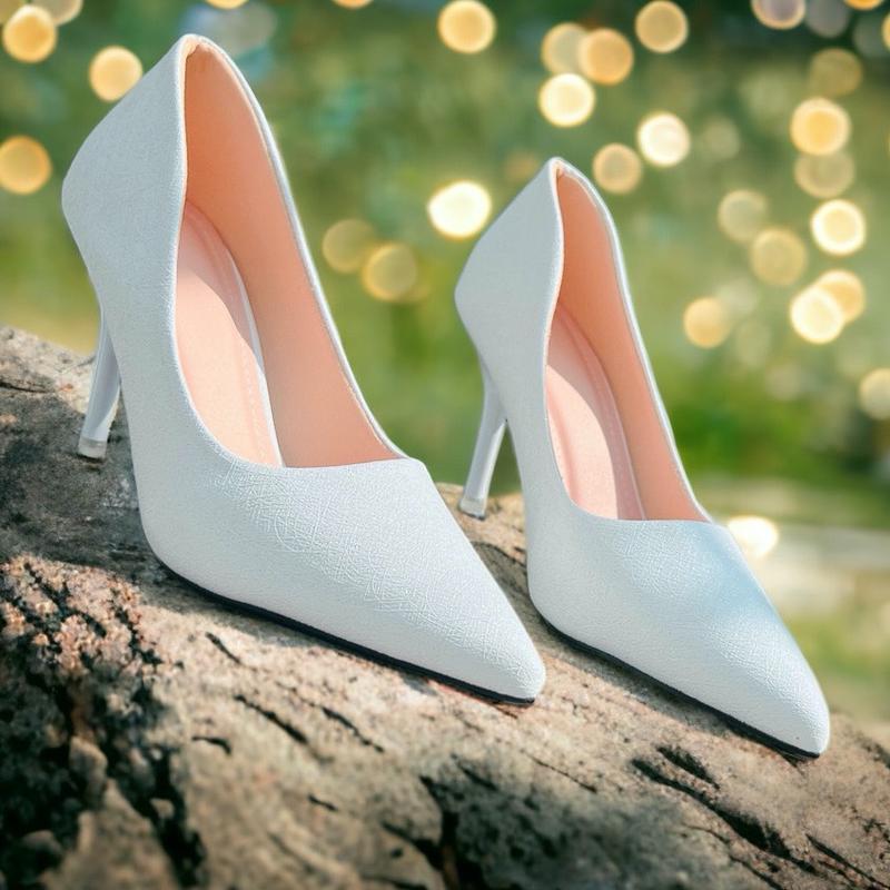 Phom nhỏ nên tăng size Giày cao gót nữ xước nhũ bling cao 7p - SG01 - Giày nữ phom trơn dễ phối đồ. Shoes Đế Cao